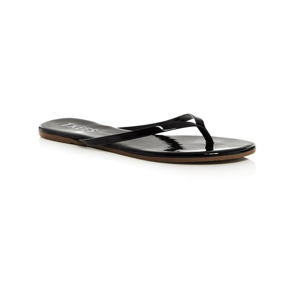 Tkees Glosses Patent Leather Flipflops Licorice - 6